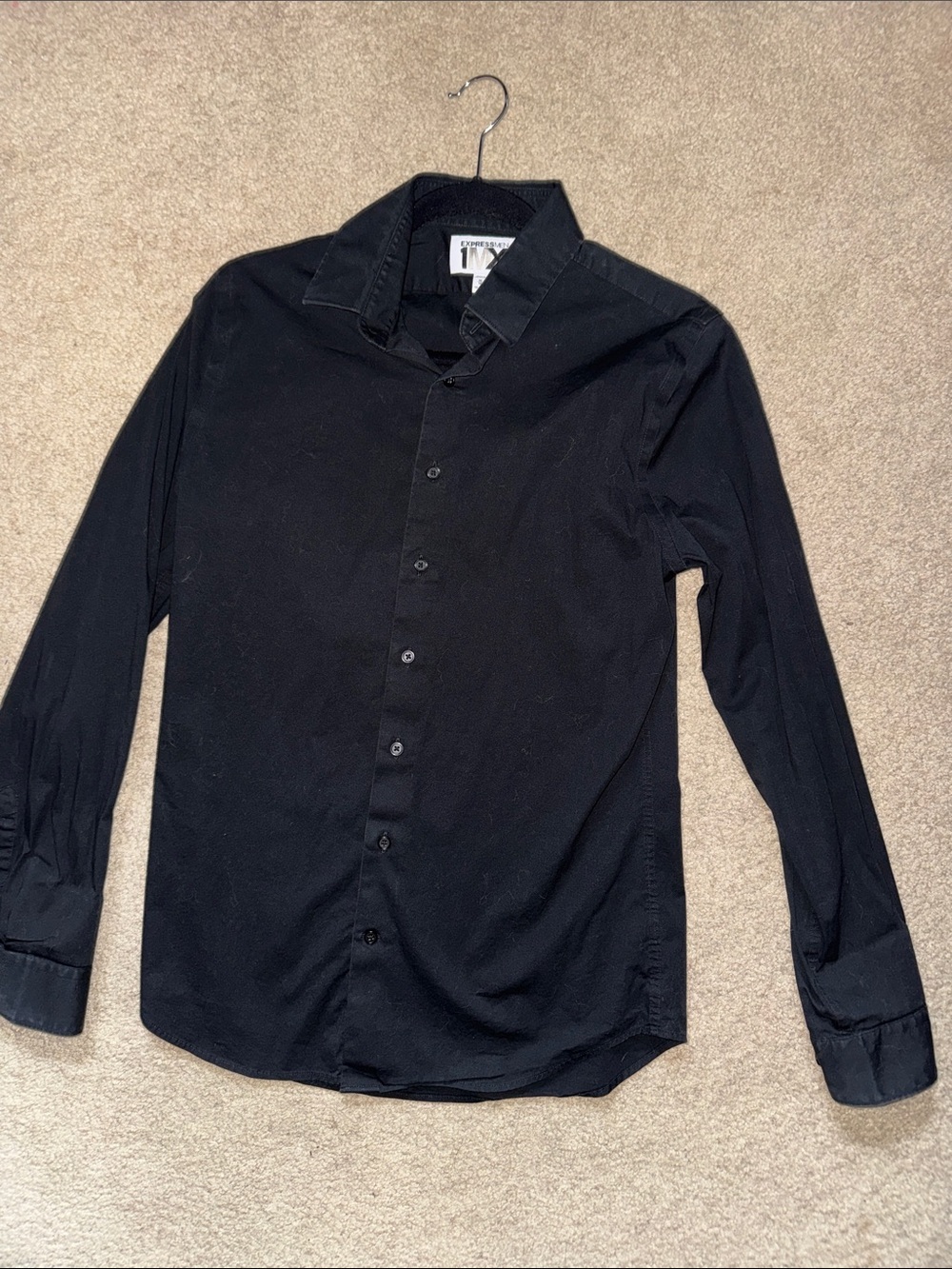 Express Men’s Black Button-Down Dress Shirt